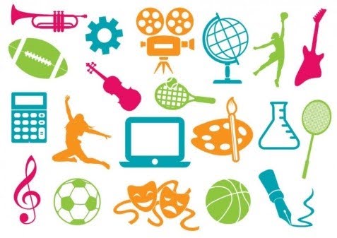 Collage of various clubs in school.